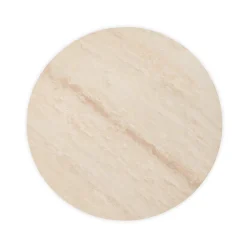 Sporo Travertine Side Table - Walnut