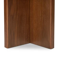 Sporo Travertine Side Table - Walnut
