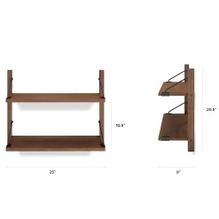 Stark 25" 2-Tier Shelving Unit - Walnut