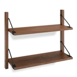 Stark 25" 2-Tier Shelving Unit - Walnut