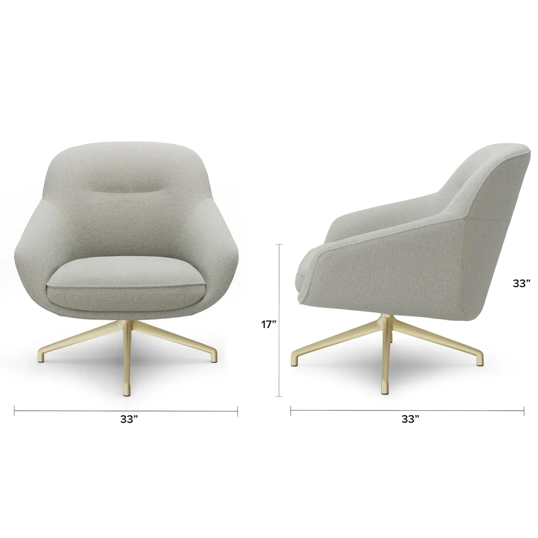 Sterling 33" Swivel Chair - Clover Ivory