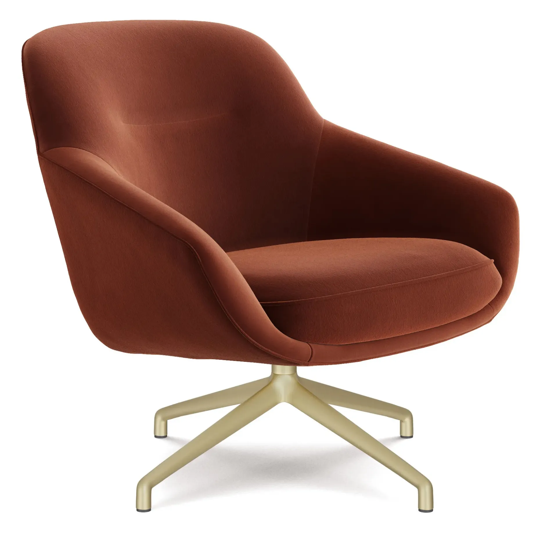 Sterling 33" Velvet Swivel Chair - Hale Rust