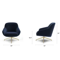 Sterling 33" Velvet Swivel Chair - Hale Ink