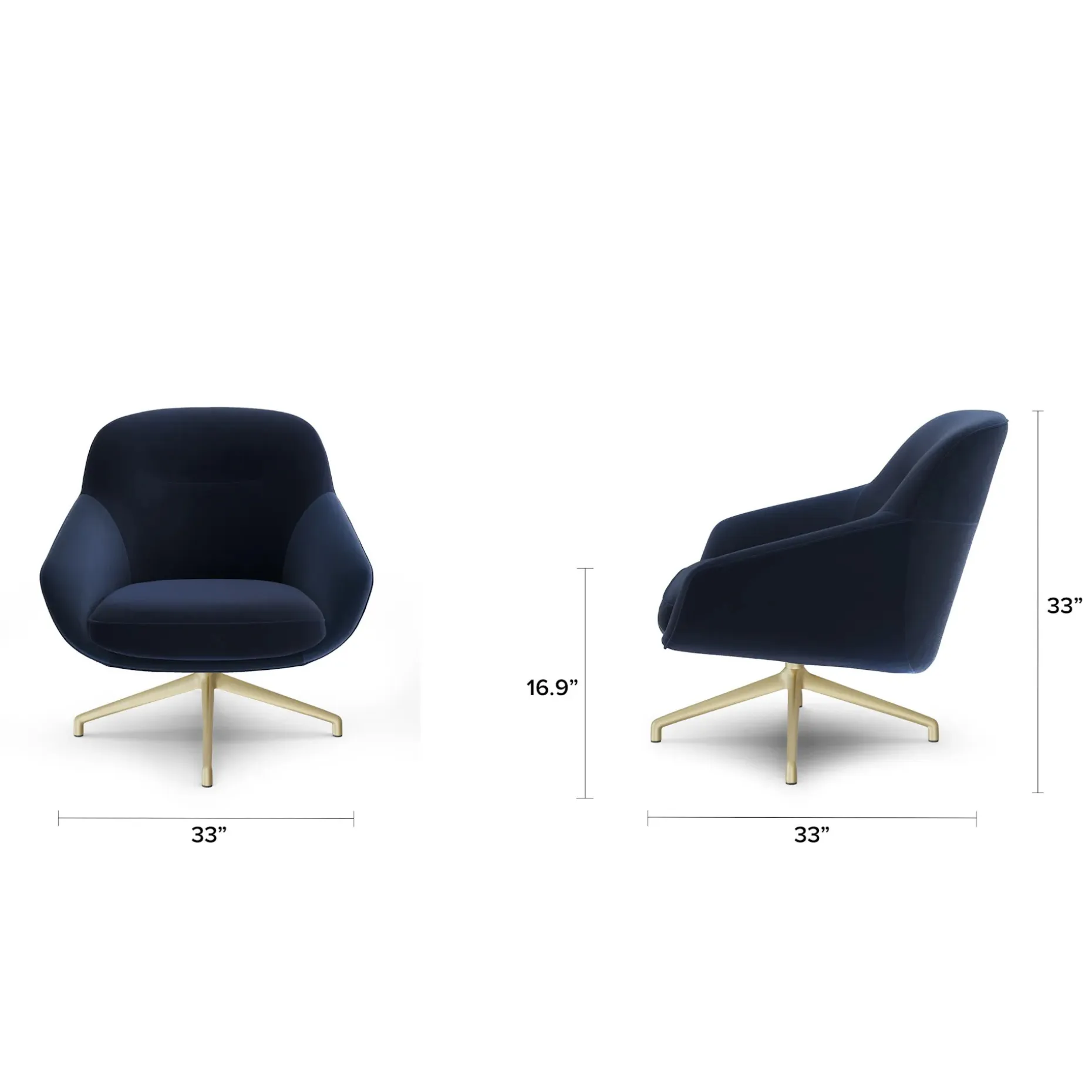 Sterling 33" Velvet Swivel Chair - Hale Ink