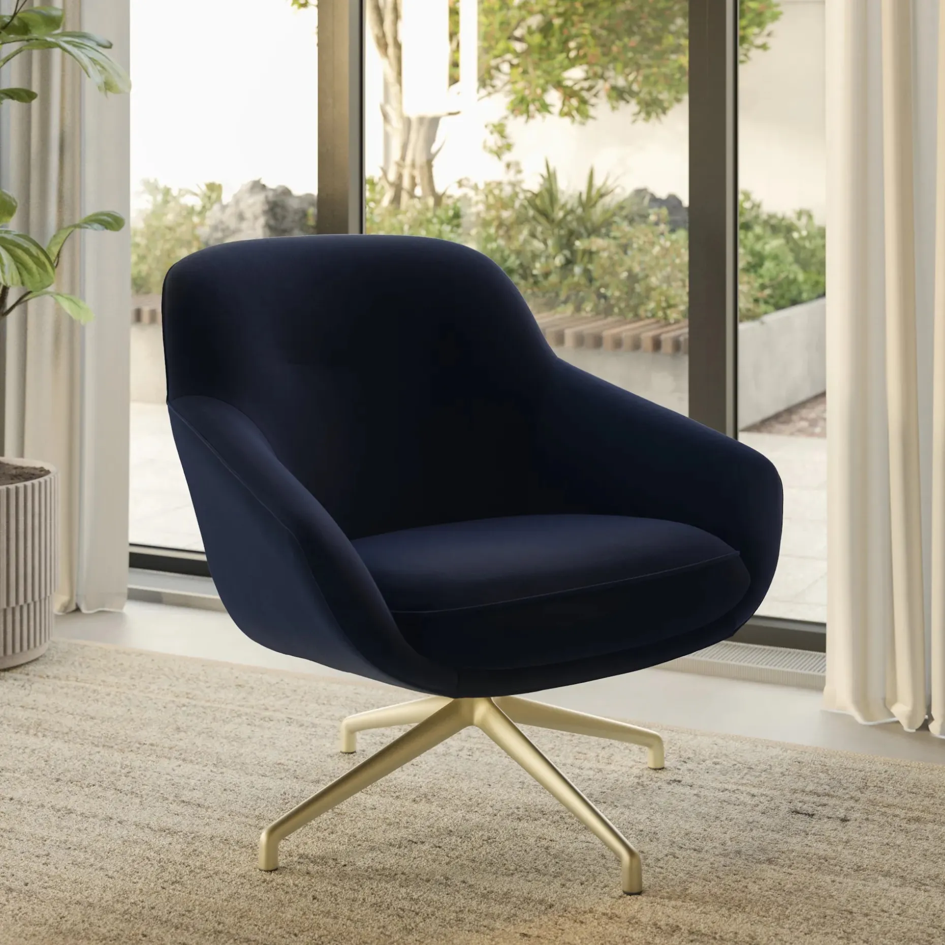Sterling 33" Velvet Swivel Chair - Hale Ink