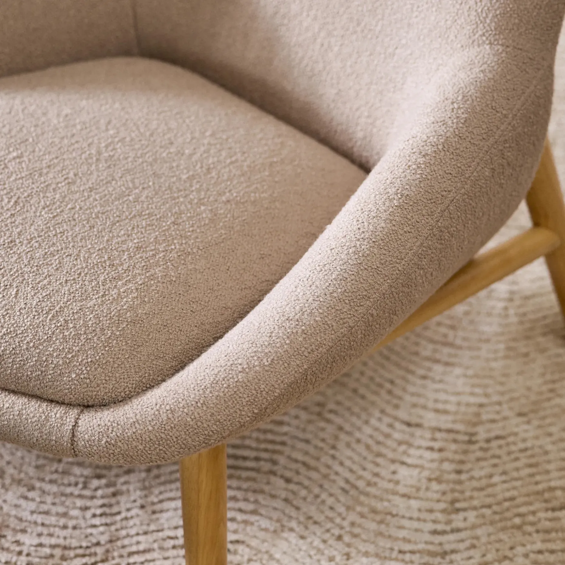 Sunny 32" Lounge Chair - Sandstone Wool Bouclé