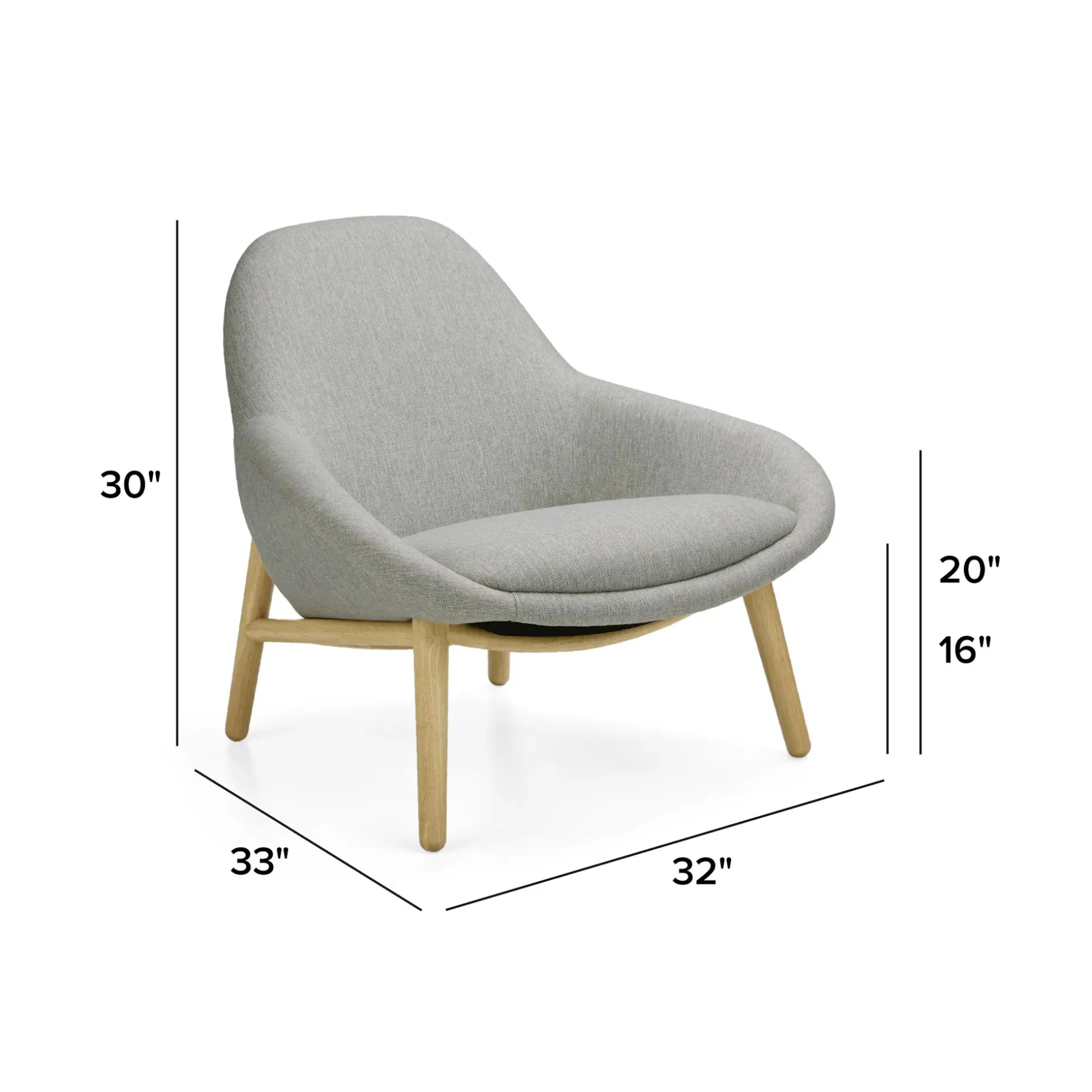 Sunny 32" Lounge Chair - Seasalt Gray