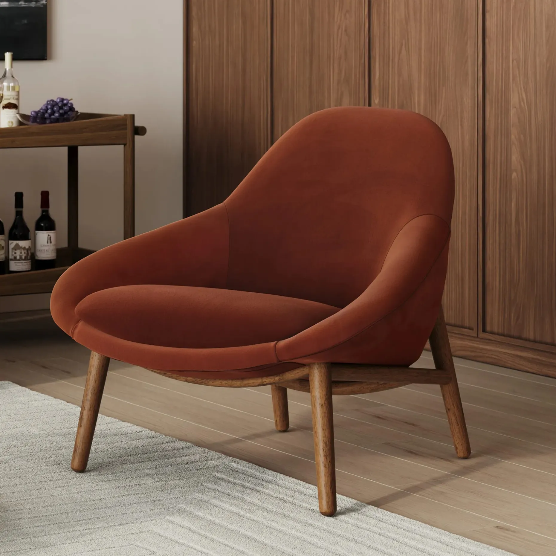 Sunny 32" Velvet Lounge Chair - Hale Rust