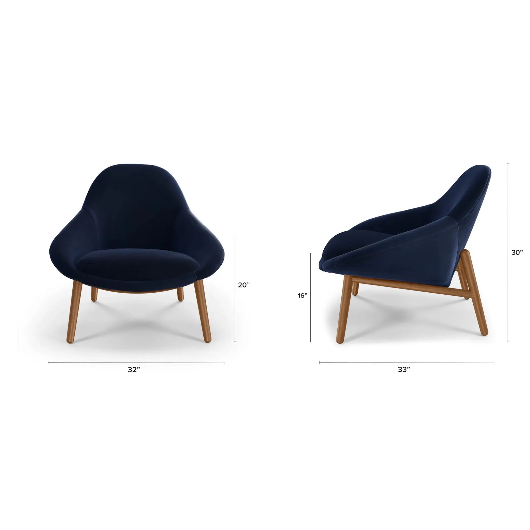 Sunny 32" Velvet Lounge Chair - Hale Ink