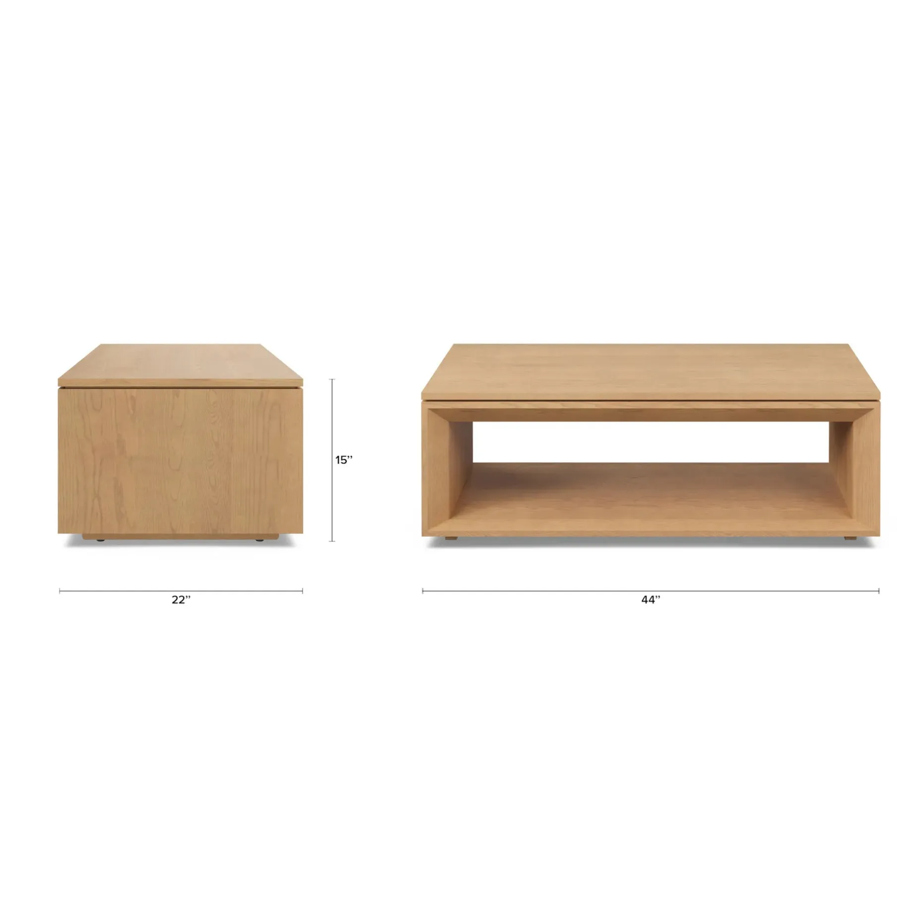 Suri 44" Rectangular Coffee Table - White Oak