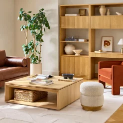 Suri 44" Square Coffee Table - White Oak