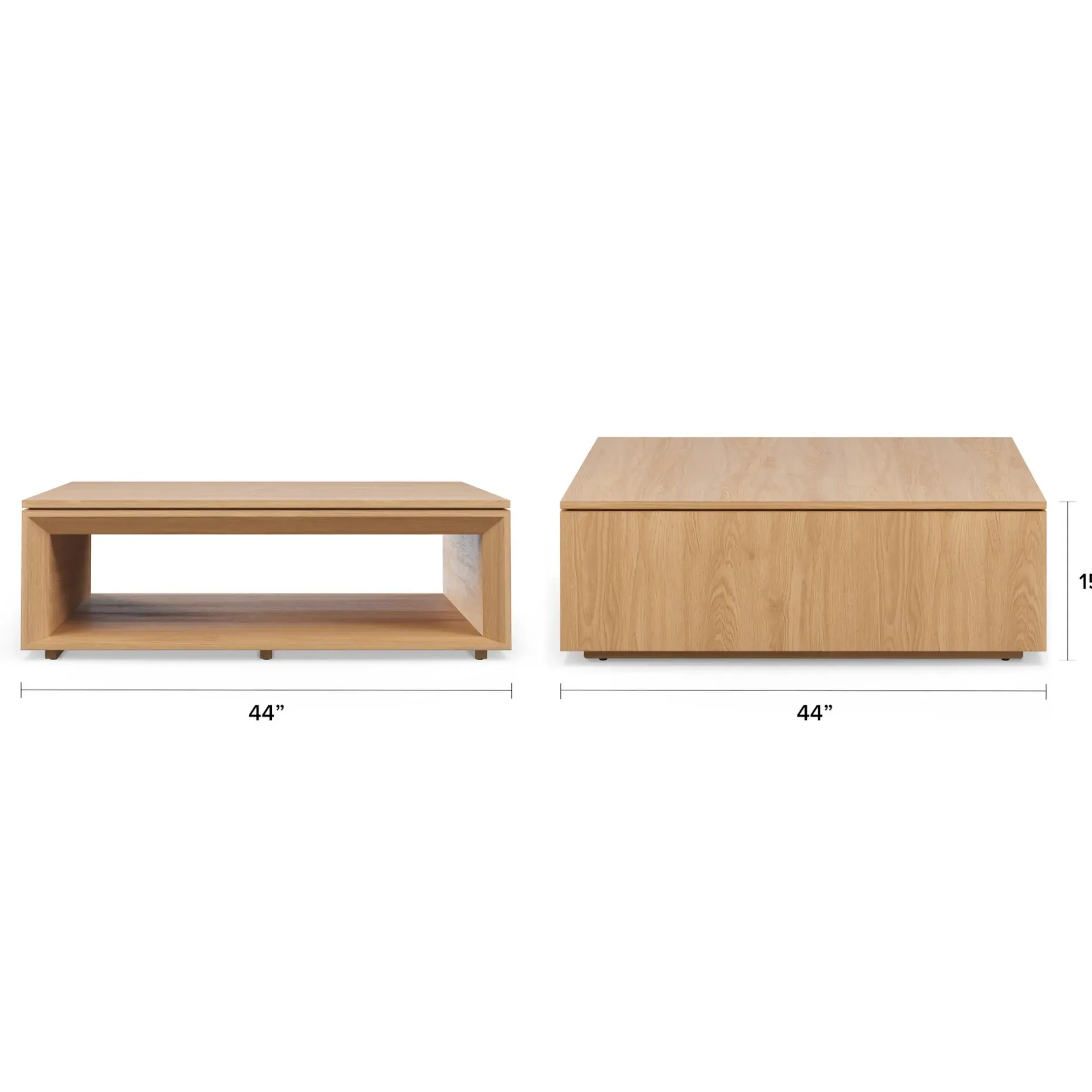 Suri 44" Square Coffee Table - White Oak