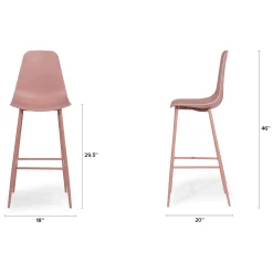 Svelti Bar Stool - Dusty Pink