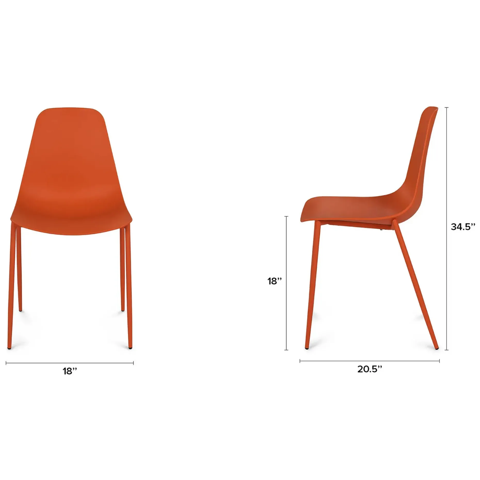 Svelti Dining Chair - Begonia Orange