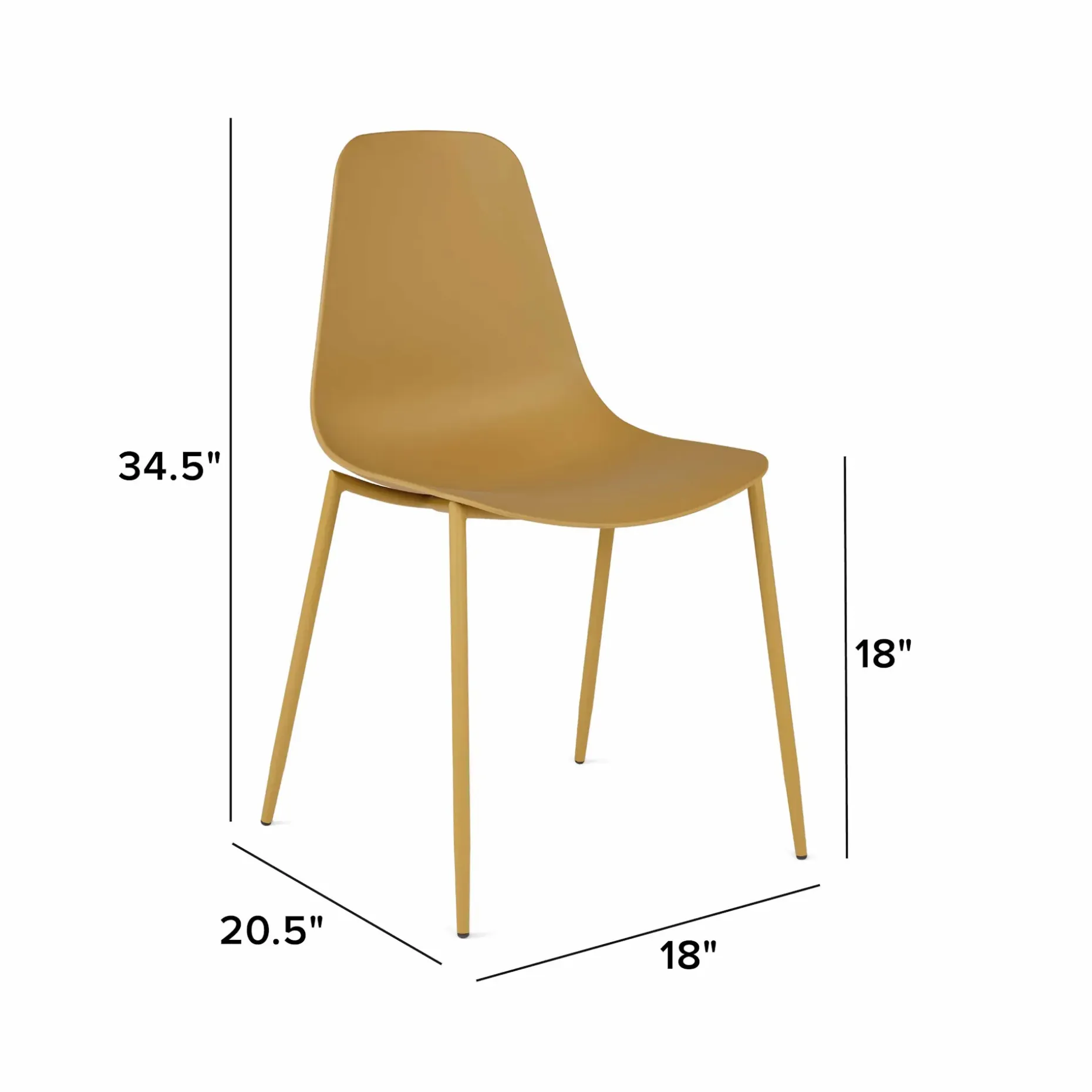 Svelti Dining Chair - Caramel Yellow