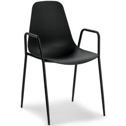 Svelti Stackable Dining Armchair - Pure Black