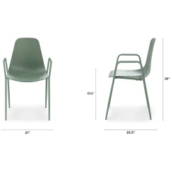 Svelti Stackable Dining Armchair - Aloe Green