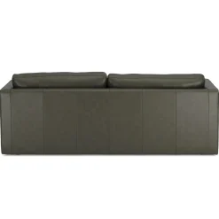 Sven 88" Grounded Tufted Leather Sofa - Charme Green