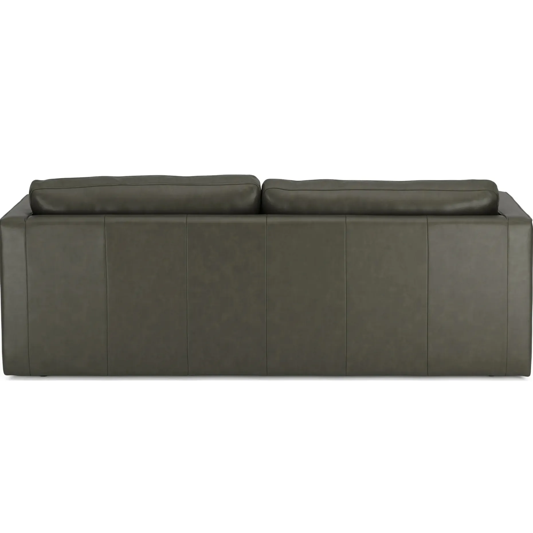 Sven 88" Grounded Tufted Leather Sofa - Charme Green