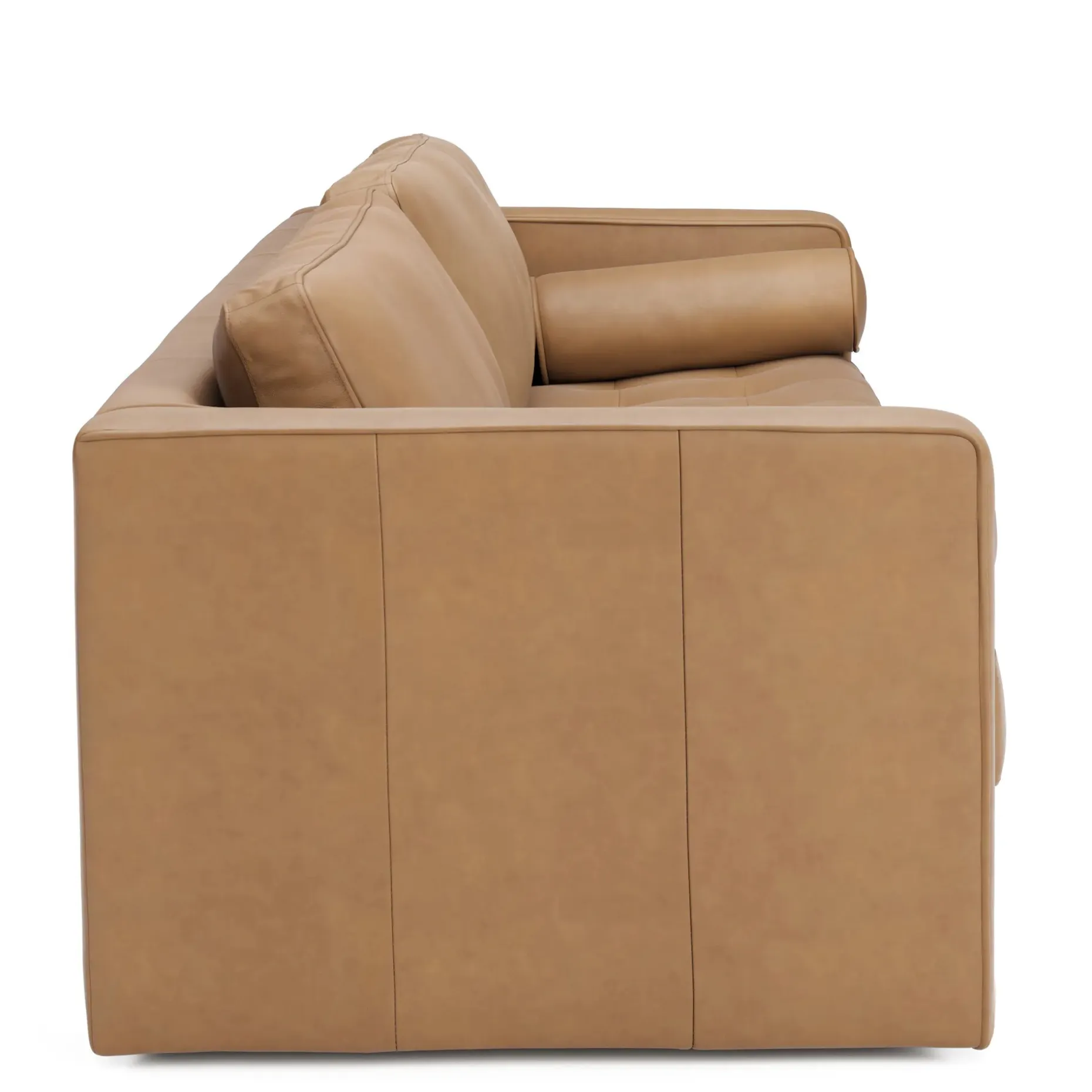 Sven 88" Grounded Tufted Leather Sofa - Charme Tan