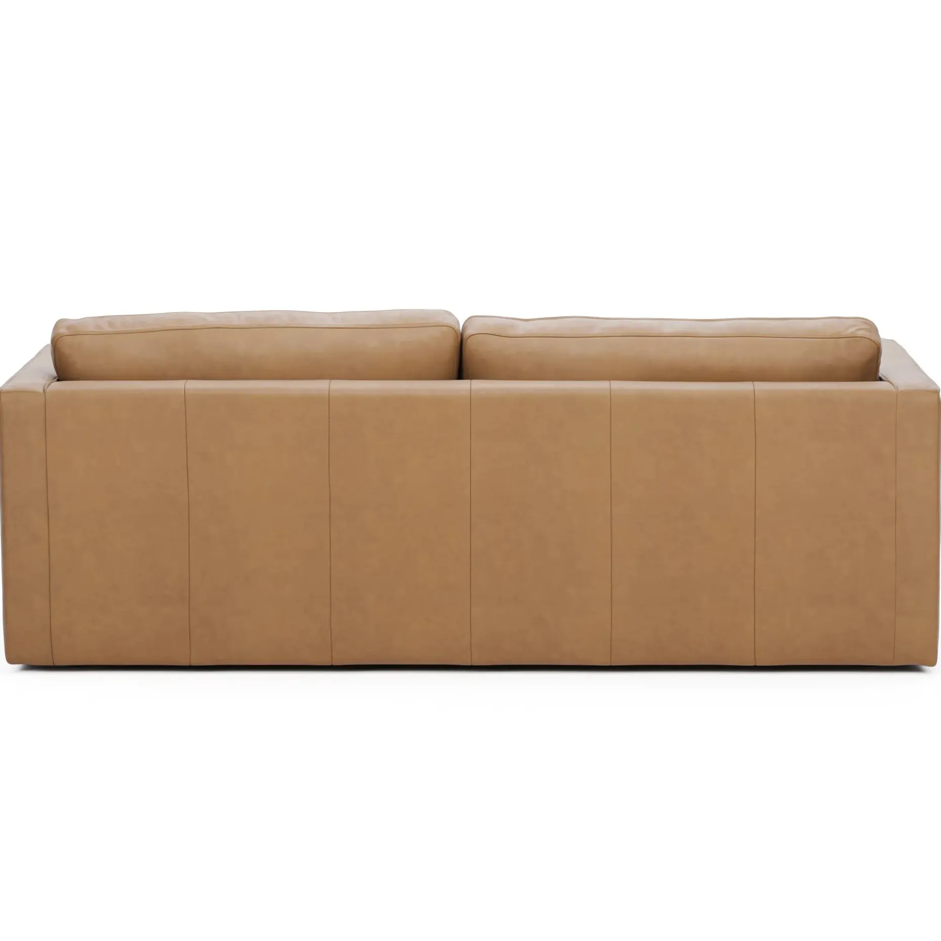 Sven 88" Grounded Tufted Leather Sofa - Charme Tan
