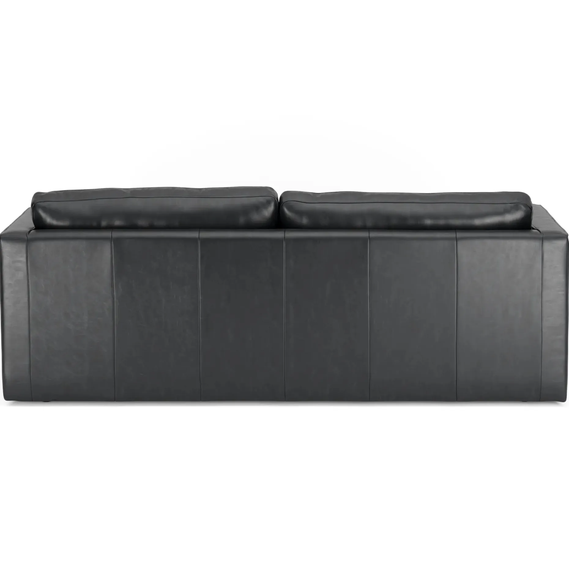 Sven 88" Grounded Tufted Leather Sofa - Oxford Black