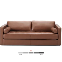 Sven 88" Grounded Tufted Leather Sofa - Taos Brown