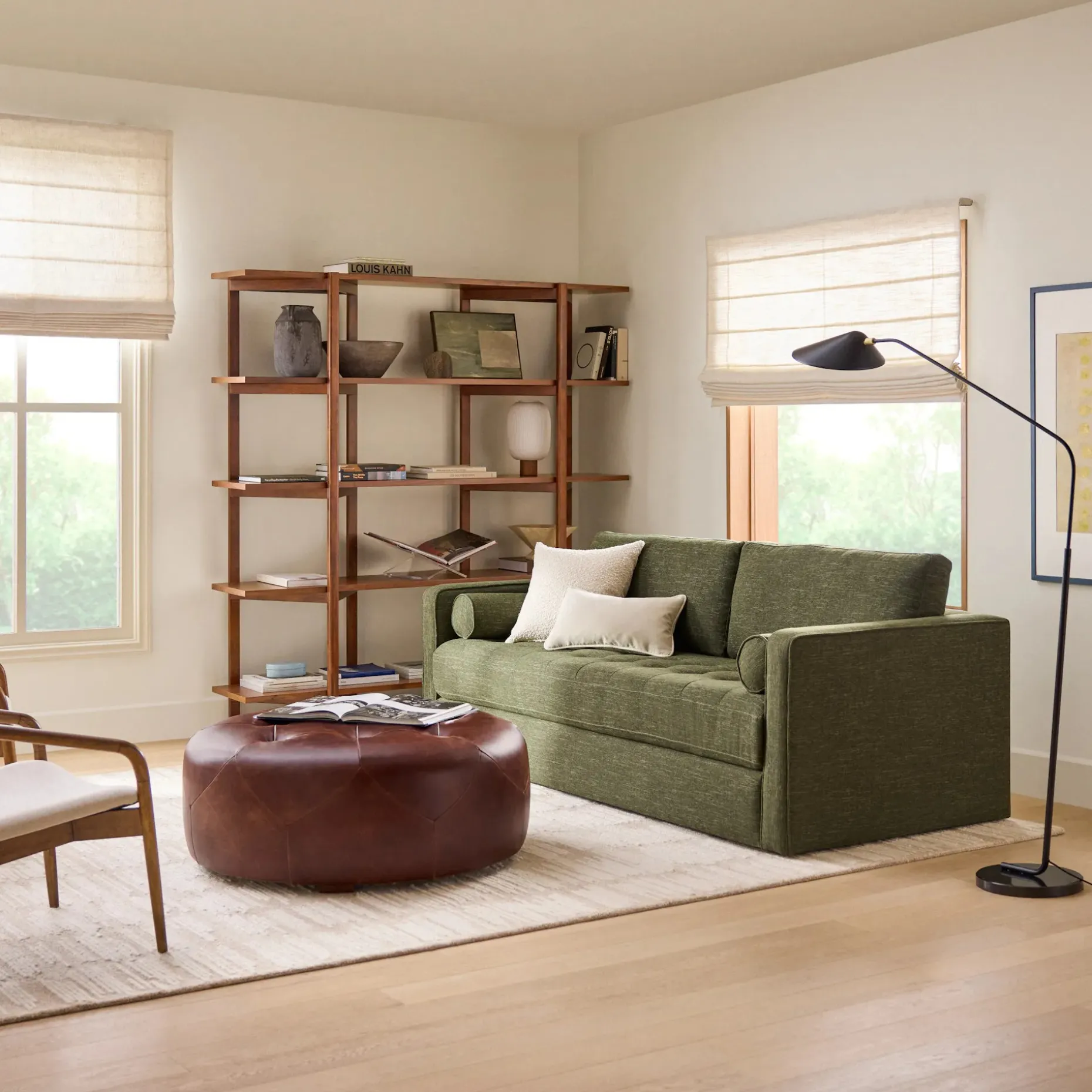 Sven 88" Grounded Tufted Sofa - Fir Green