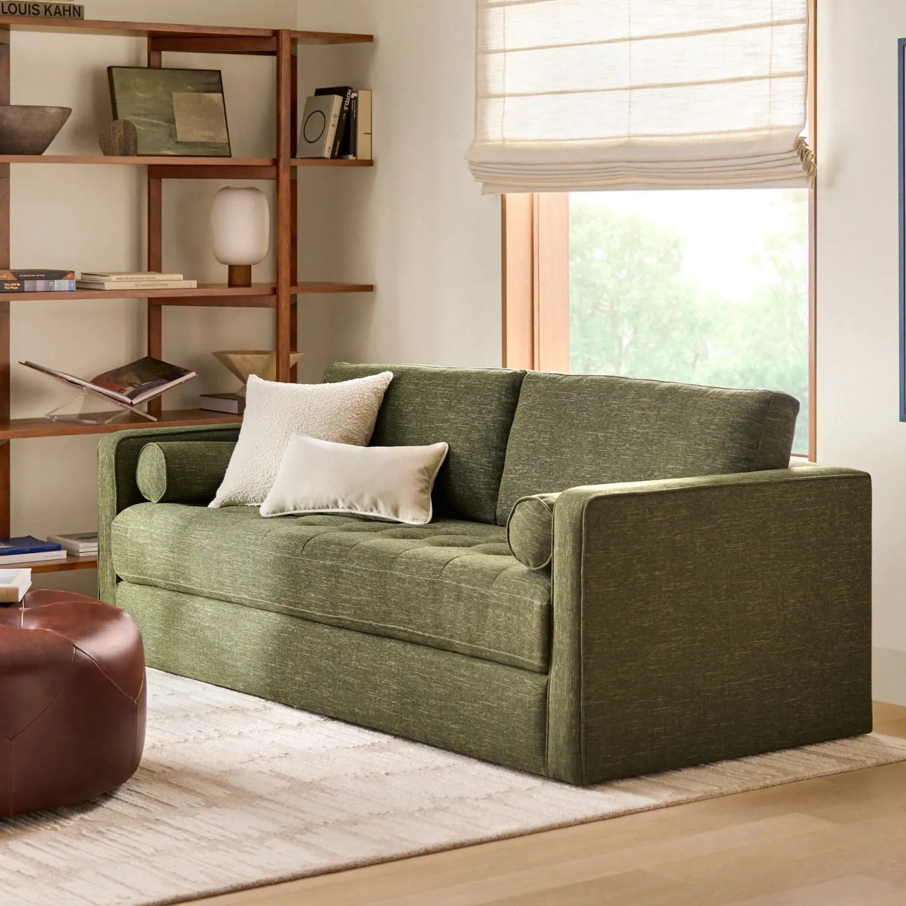 Sven 88" Grounded Tufted Sofa - Fir Green