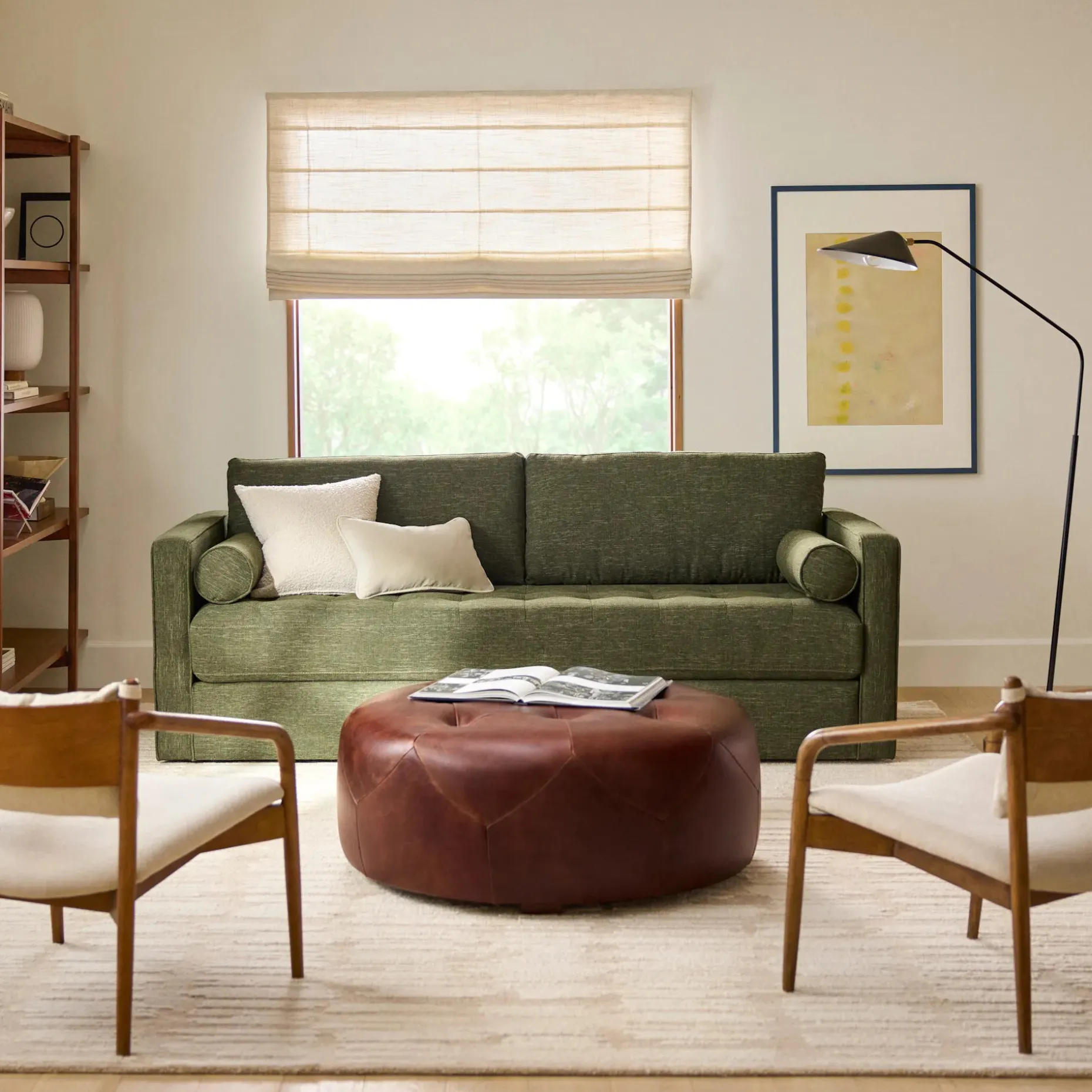 Sven 88" Grounded Tufted Sofa - Fir Green