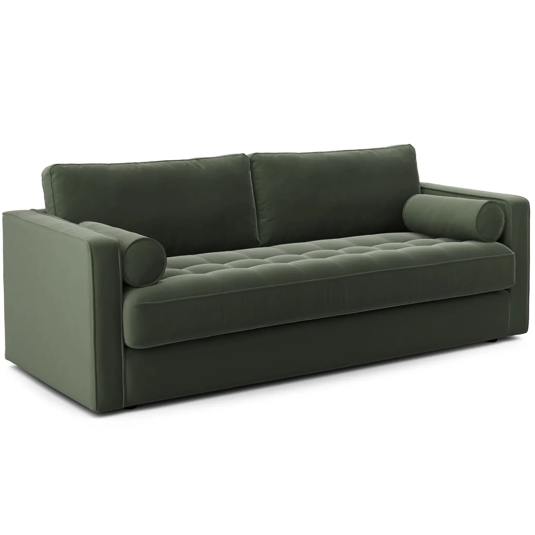 Sven 88" Grounded Tufted Velvet Sofa - Plush Pacific Green