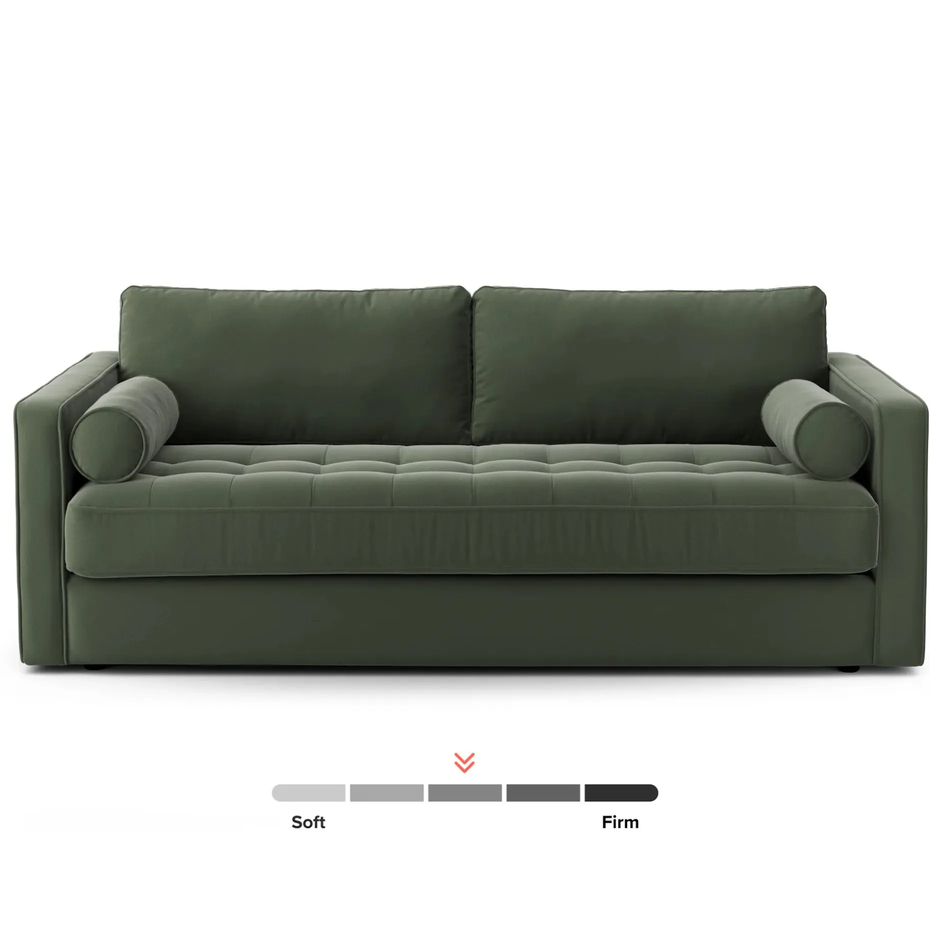 Sven 88" Grounded Tufted Velvet Sofa - Plush Pacific Green