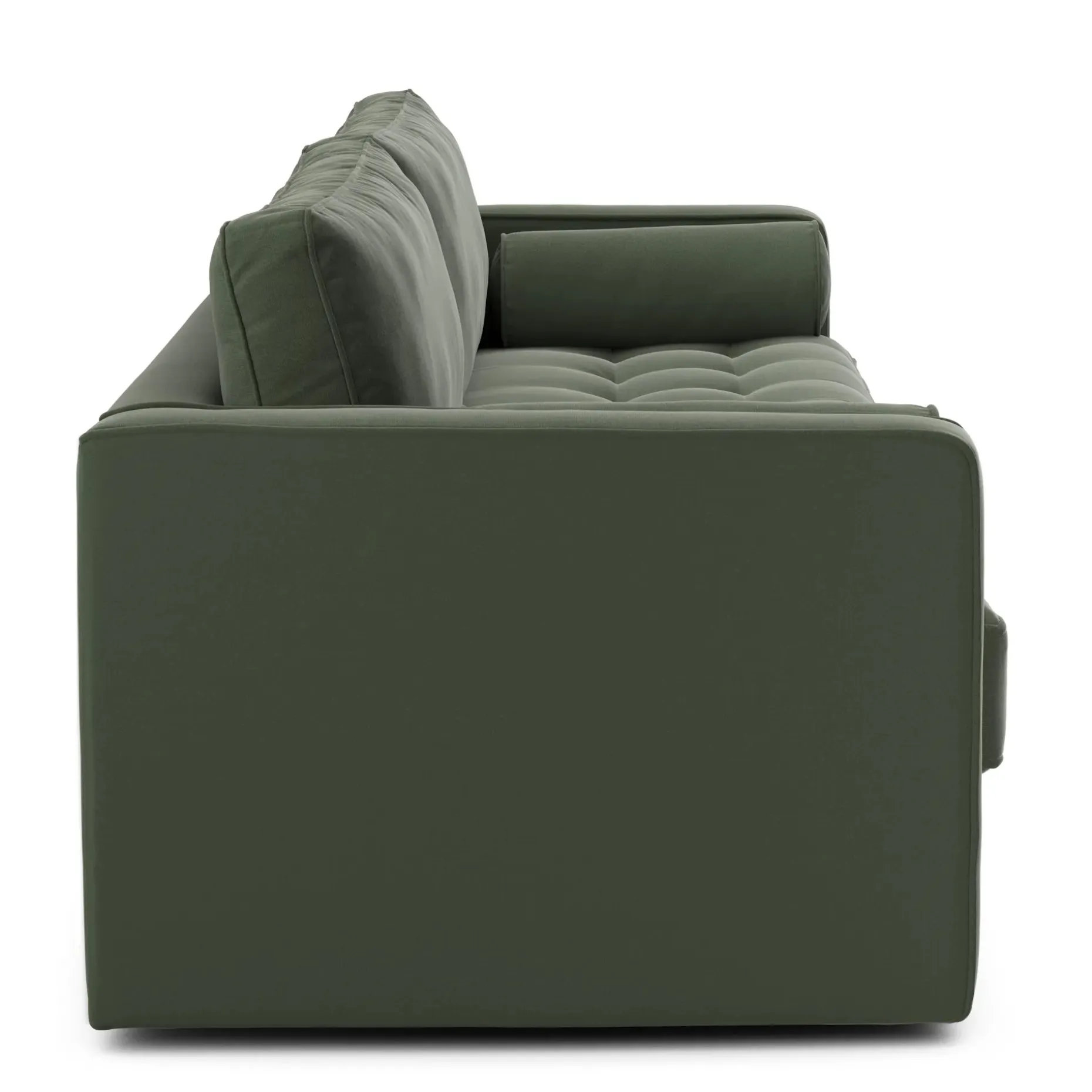 Sven 88" Grounded Tufted Velvet Sofa - Plush Pacific Green