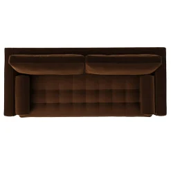 Sven 88" Grounded Tufted Velvet Sofa - Plush Pacific Brown