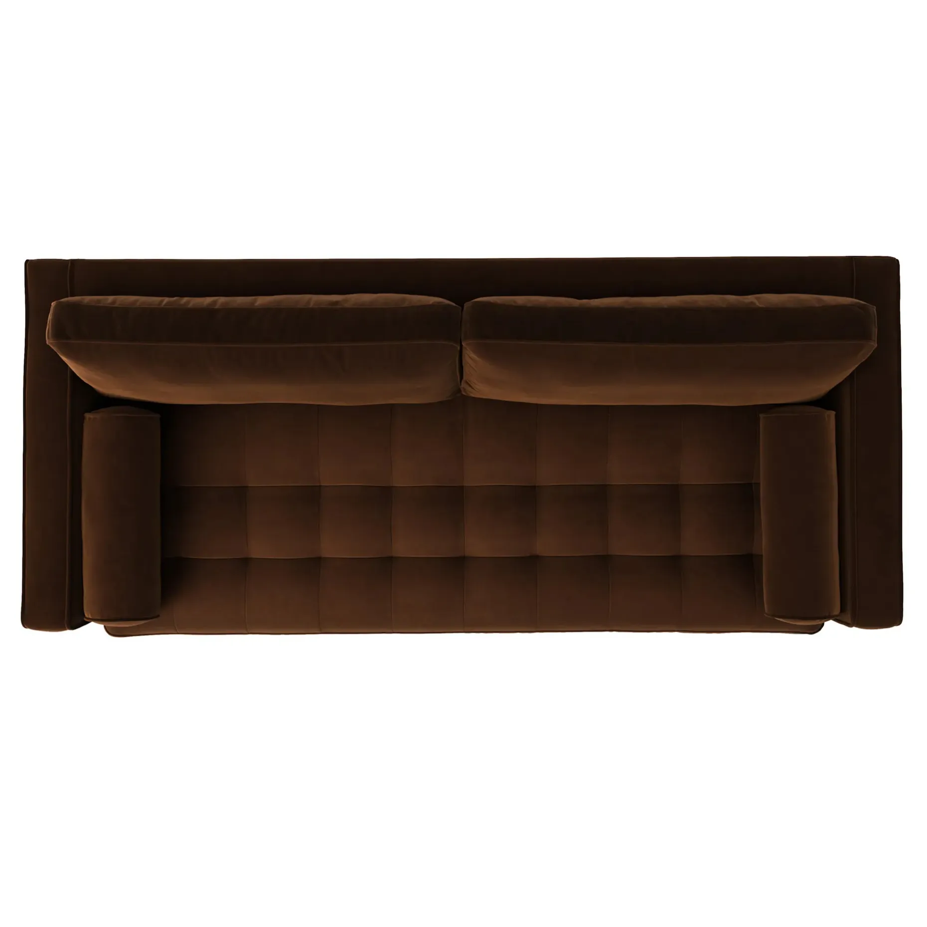 Sven 88" Grounded Tufted Velvet Sofa - Plush Pacific Brown