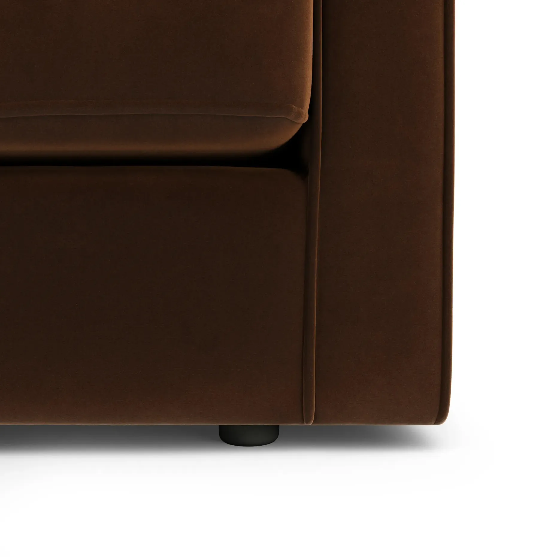 Sven 88" Grounded Tufted Velvet Sofa - Plush Pacific Brown