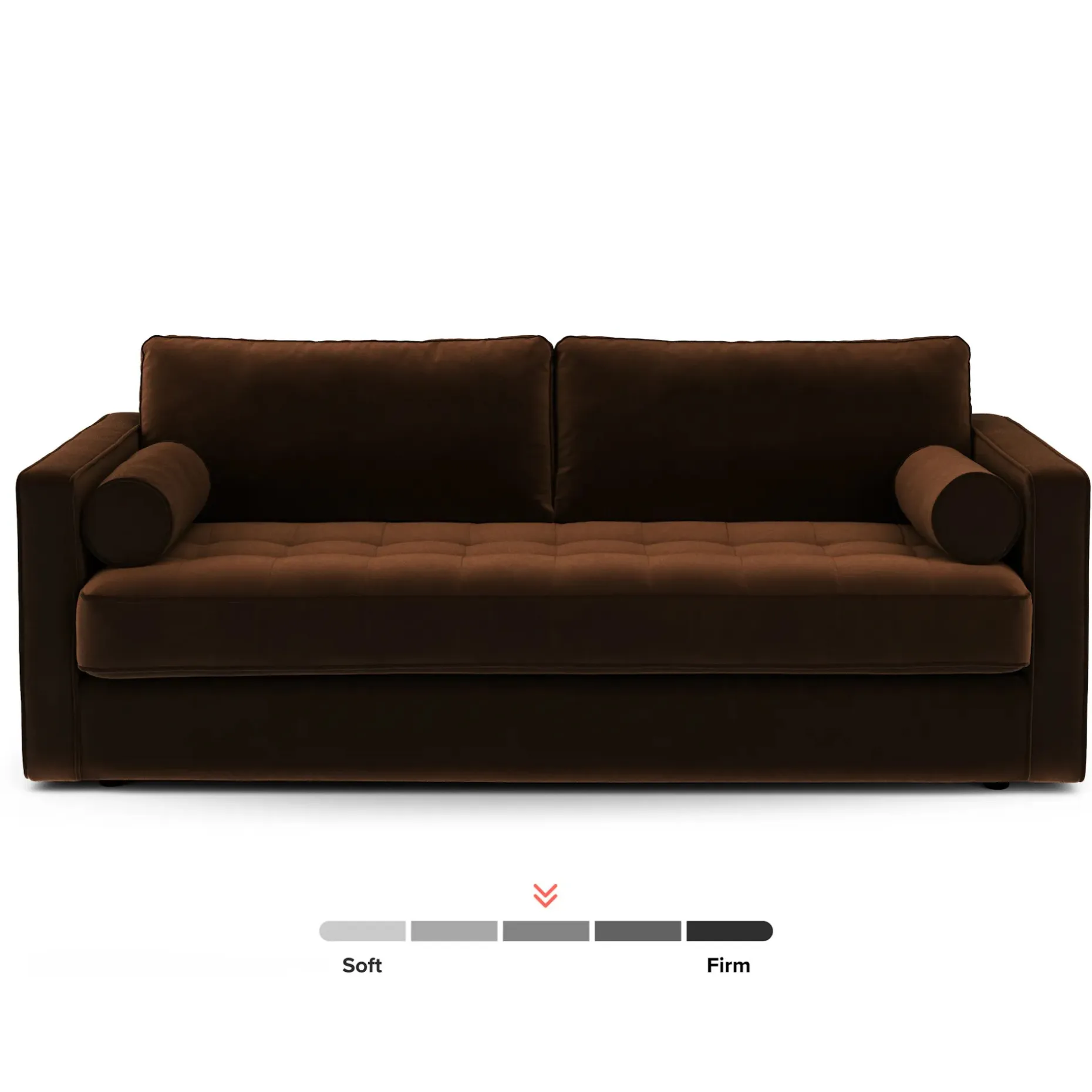 Sven 88" Grounded Tufted Velvet Sofa - Plush Pacific Brown
