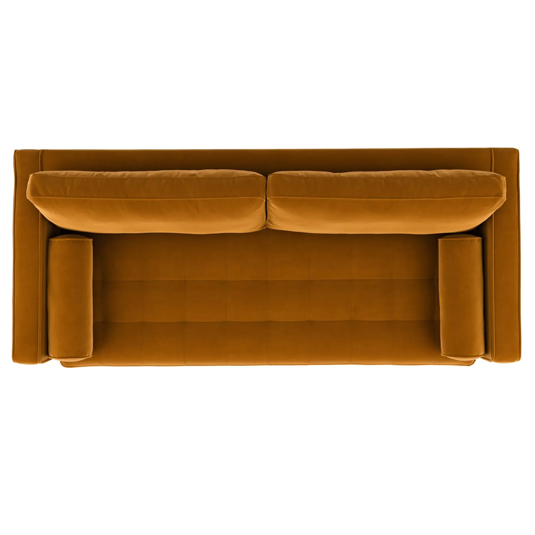 Sven 88" Grounded Tufted Velvet Sofa - Plush Pacific Ginger