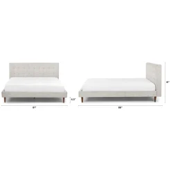 Sven King Tufted Bed - Birch Ivory