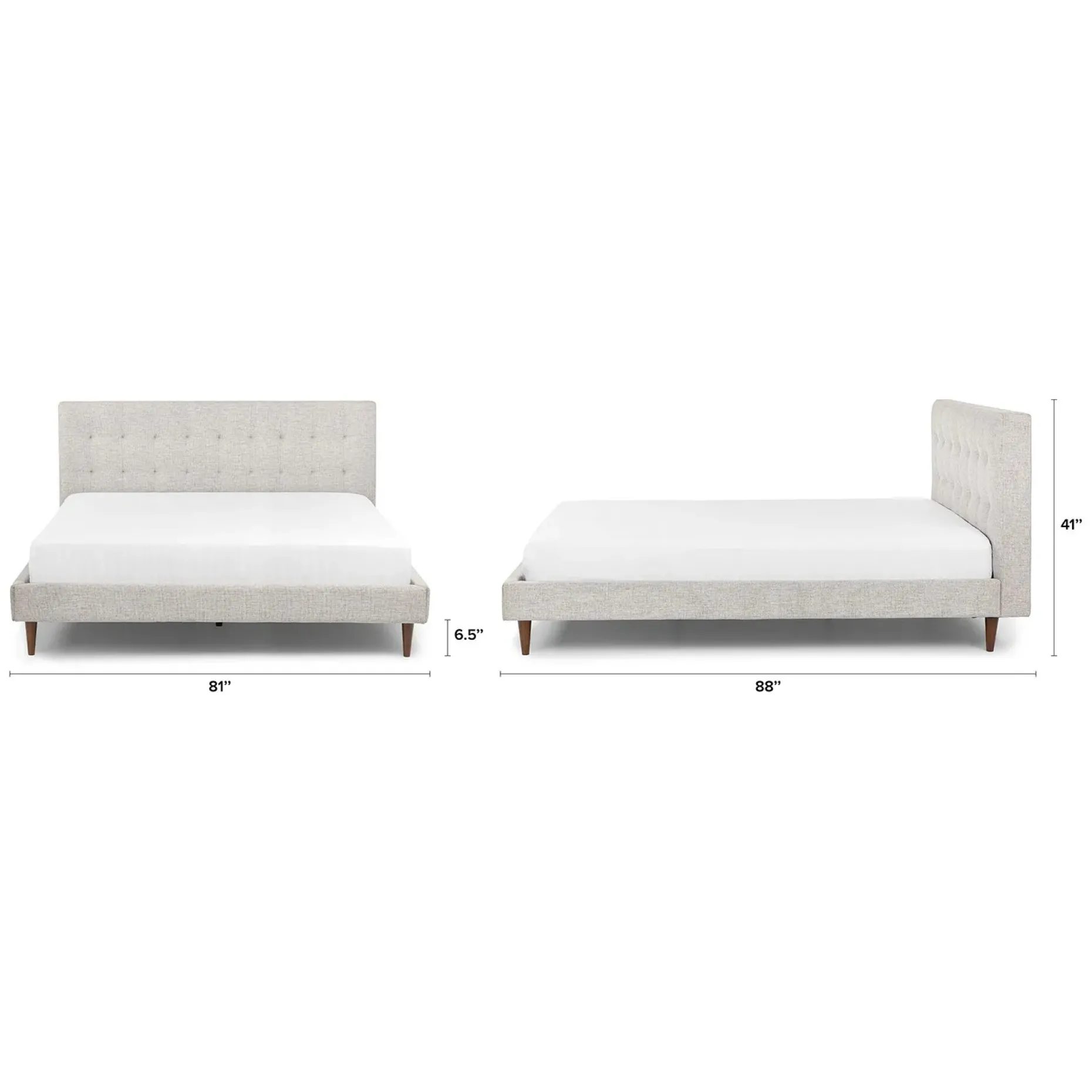 Sven King Tufted Bed - Birch Ivory