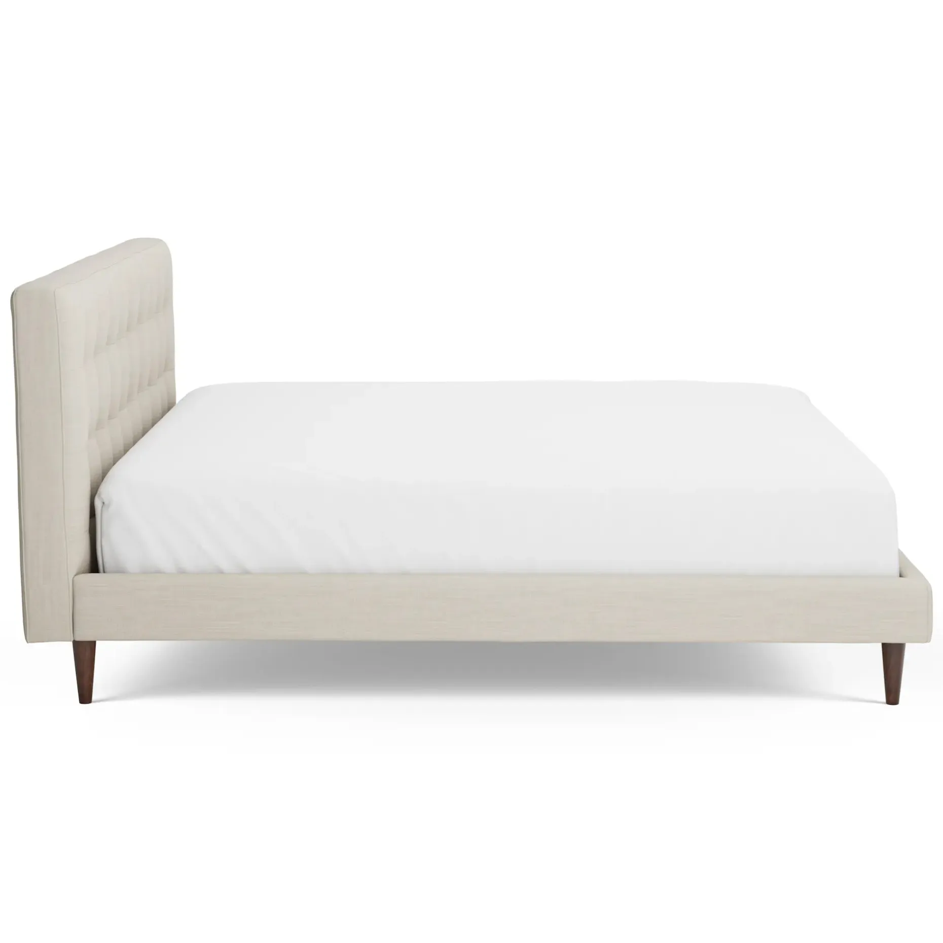 Sven King Tufted Bed - Biscuit Cream