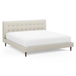 Sven King Tufted Bed - Biscuit Cream