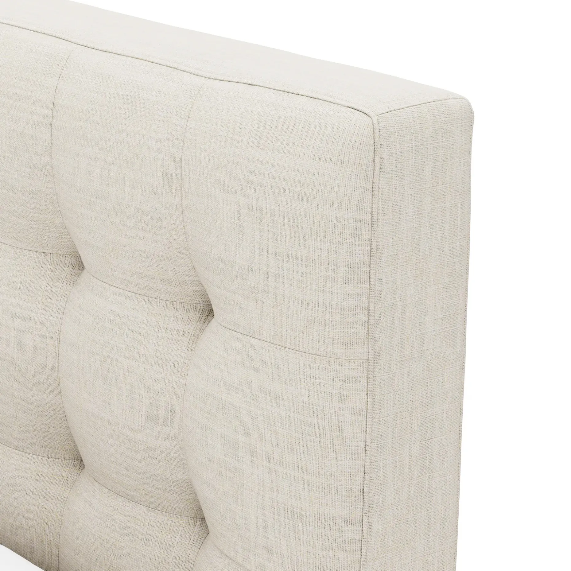 Sven King Tufted Bed - Biscuit Cream