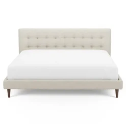 Sven King Tufted Bed - Biscuit Cream