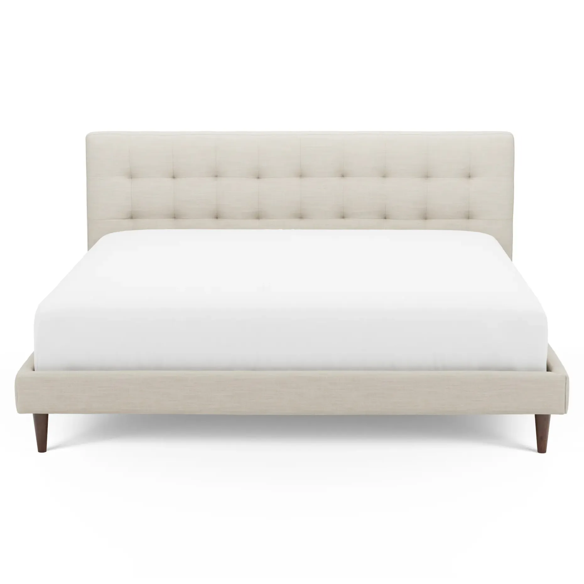 Sven King Tufted Bed - Biscuit Cream