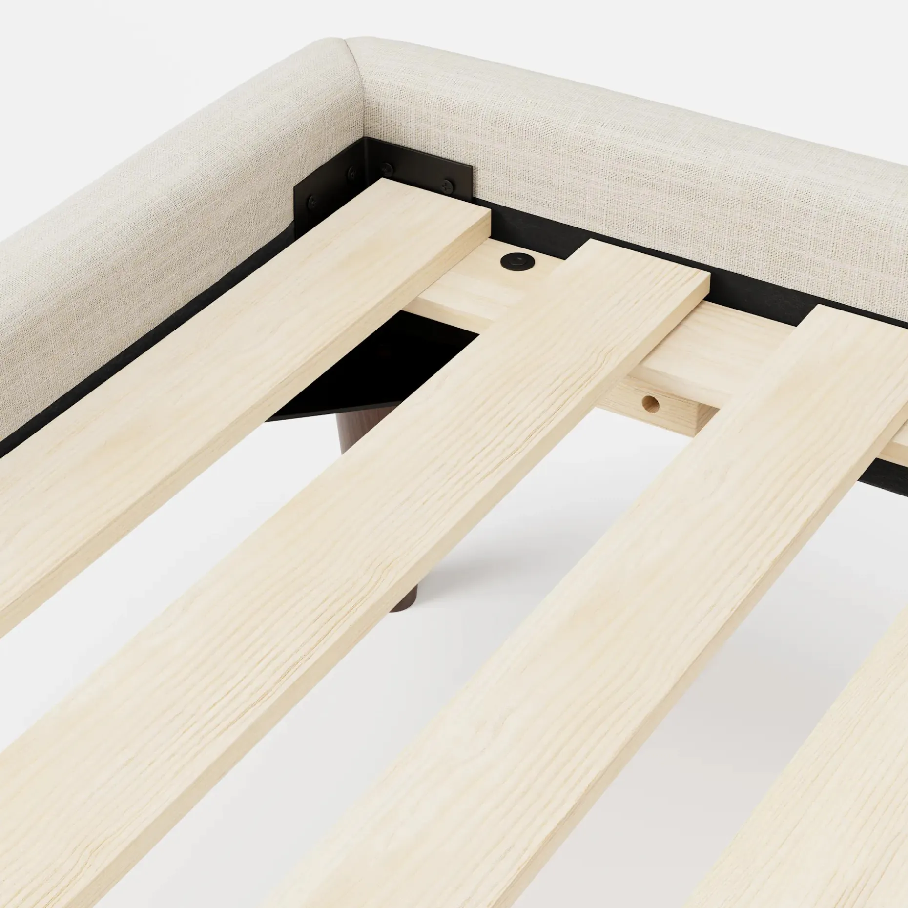 Sven King Tufted Bed - Biscuit Cream