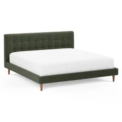 Sven King Tufted Bed - Fir Green