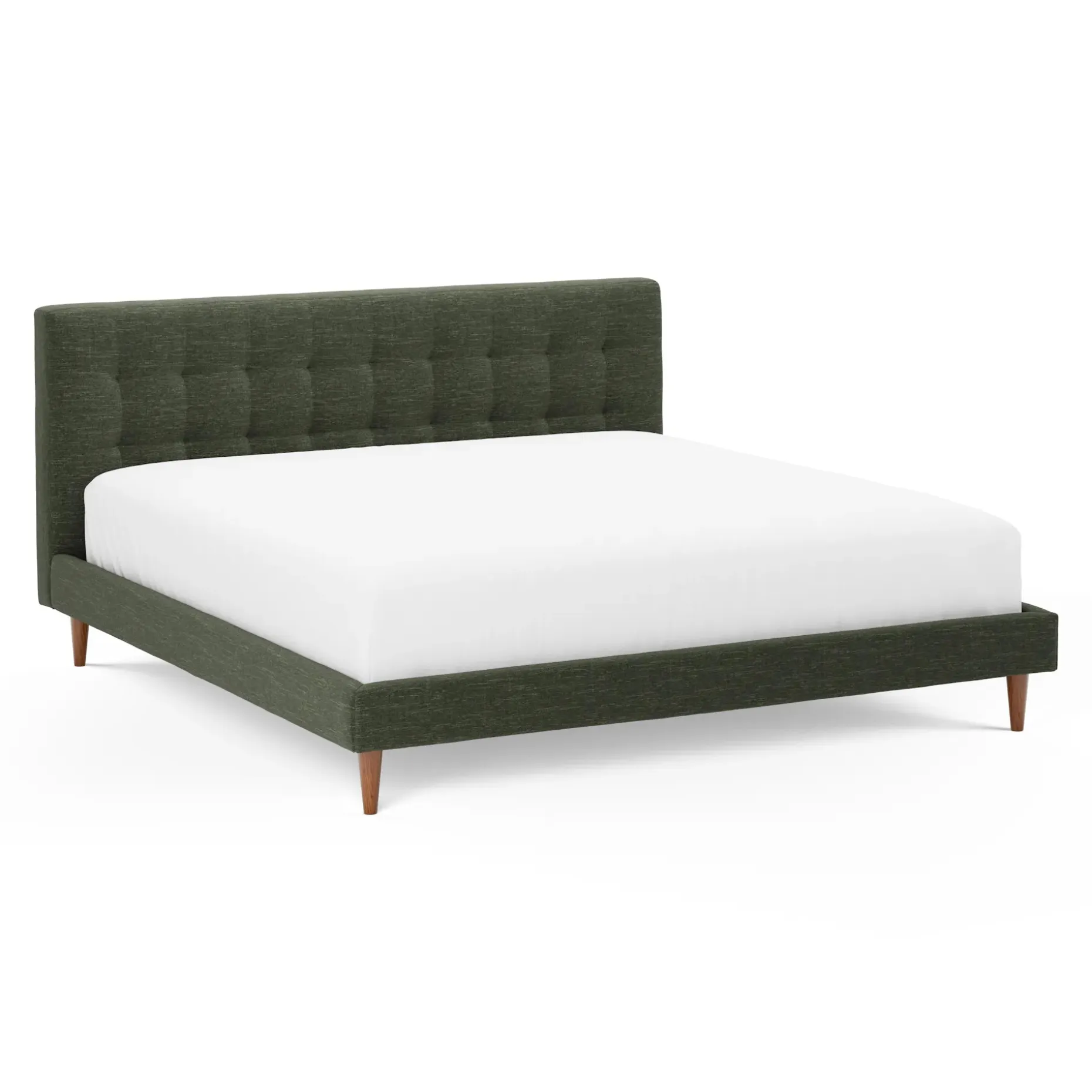 Sven King Tufted Bed - Fir Green