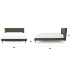 Sven King Tufted Bed - Fir Green