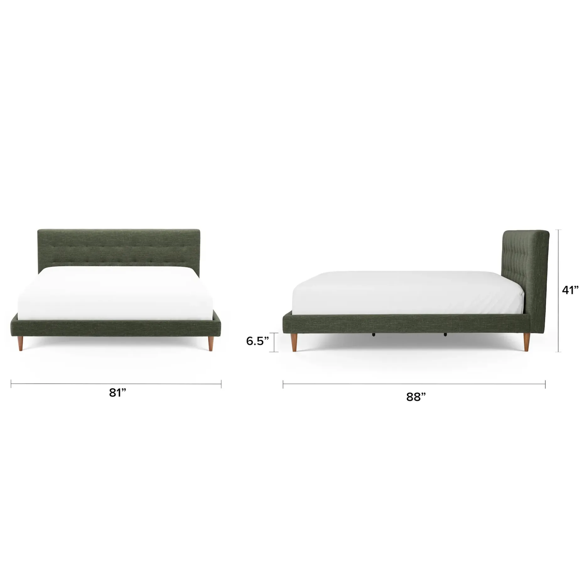 Sven King Tufted Bed - Fir Green